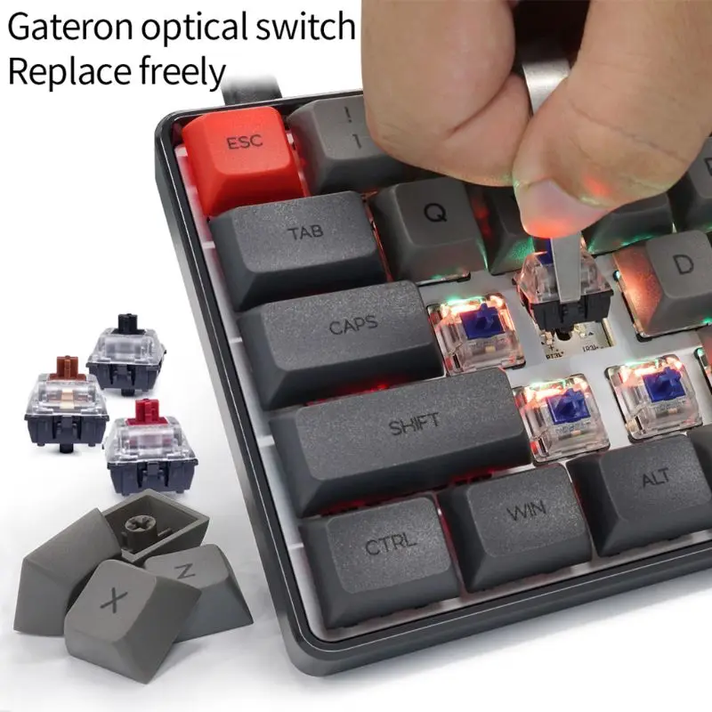 

RGB LED Backlit Wired Mechanical Keyboard Portable Compact Waterproof Mini PBT
