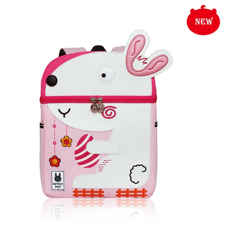 1-small-rabbit Детский рюкзак милый 3D мультфильм Динозавр анти-потеря Единорог напечатанный детский сад ортопедический школьный портфель для девочки мальчик детская сумка - Цвет: 1-small-rabbit