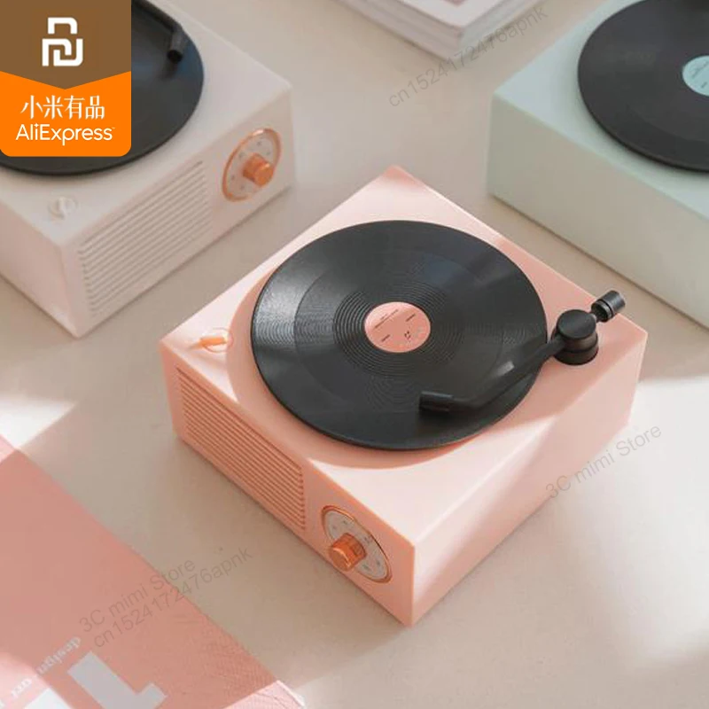 youpin Retro record player wireless Bluetooth mini speaker mini home loud volume nostalgic mobile phone with subwoofer