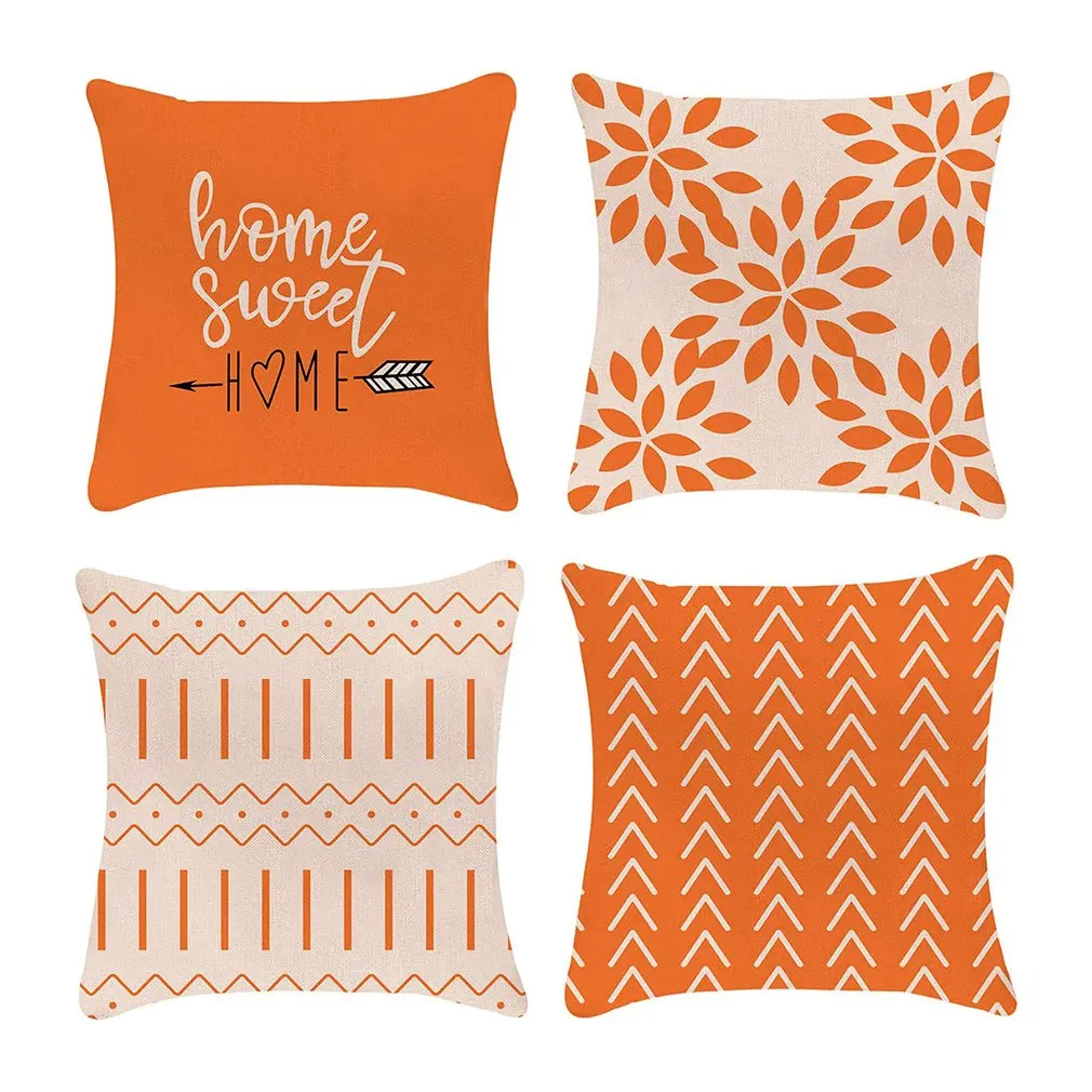 

Pillowcase Linen Pillow Four-piece Modern Chair Car Pillowcase DIY Pillow Single-sided Double-sided