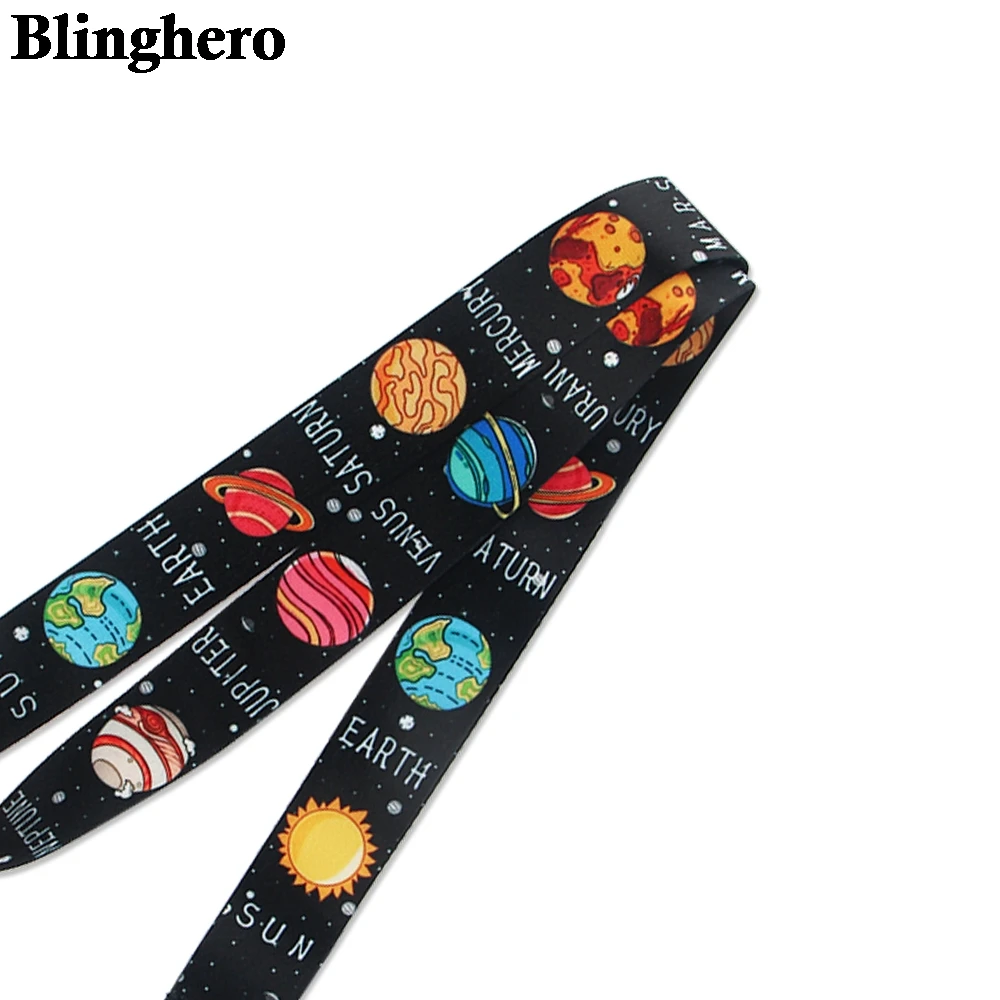 CA1509 Space Cartoon Hanging Rope Cool Lanyard for Phone Buttons Strap Lanyard with Keychain Whistle Fashion ID Badge Holder