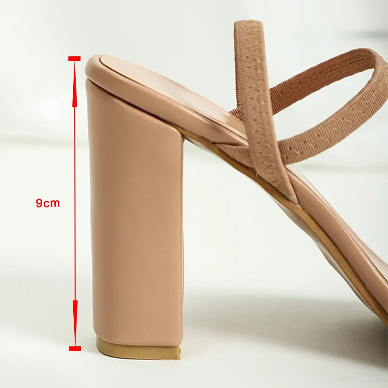 

Women's High Heels Sandals Woman Buckle strap Narrow Band Thick Heel Female Solid Open Toe Ladies Footwear 2021 Summer Fashion