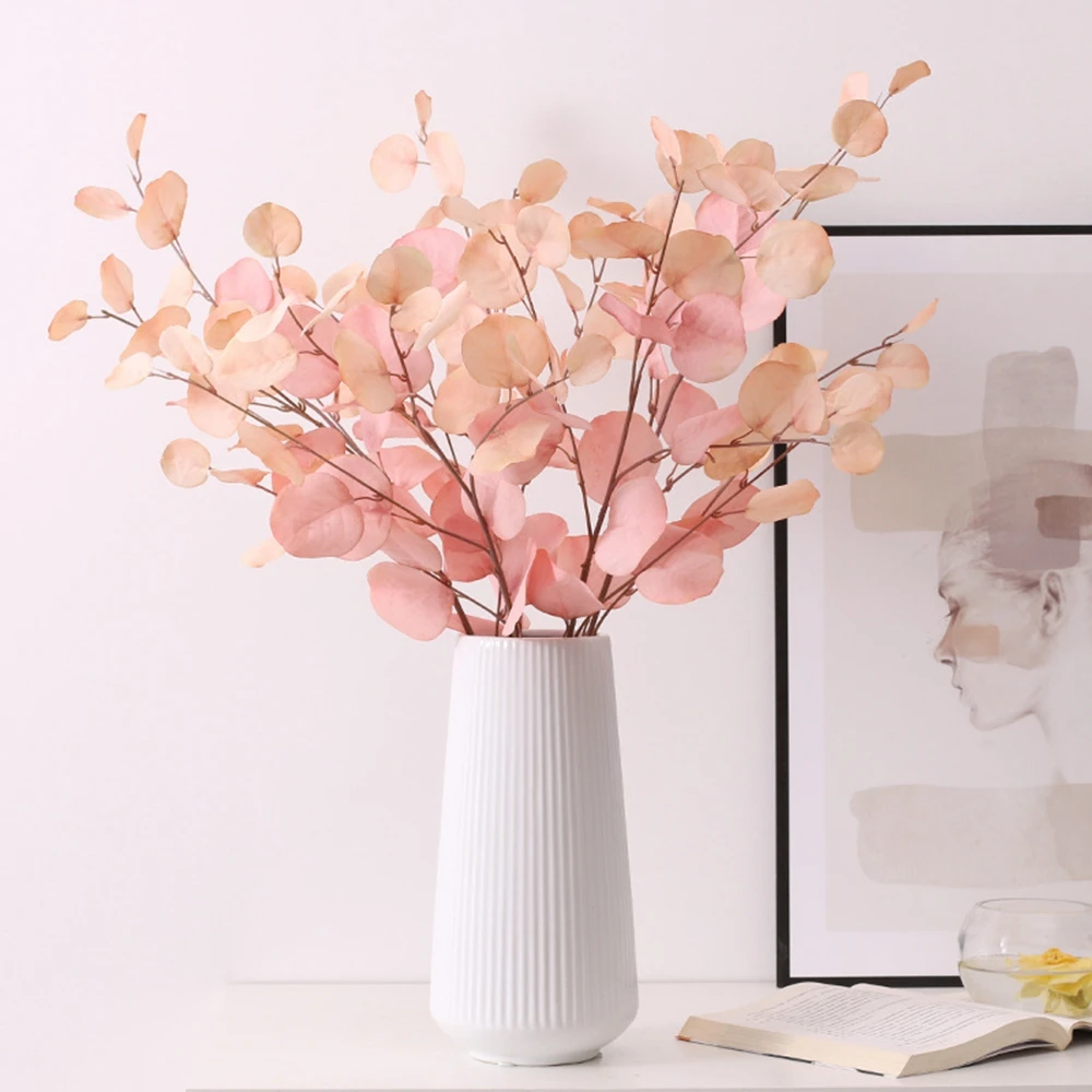 

Artificial Long Stem Eucalyptus Leaf Money Leaf Simulation Fake Plant Wall Decoration Wedding Shooting Props Home Decoration