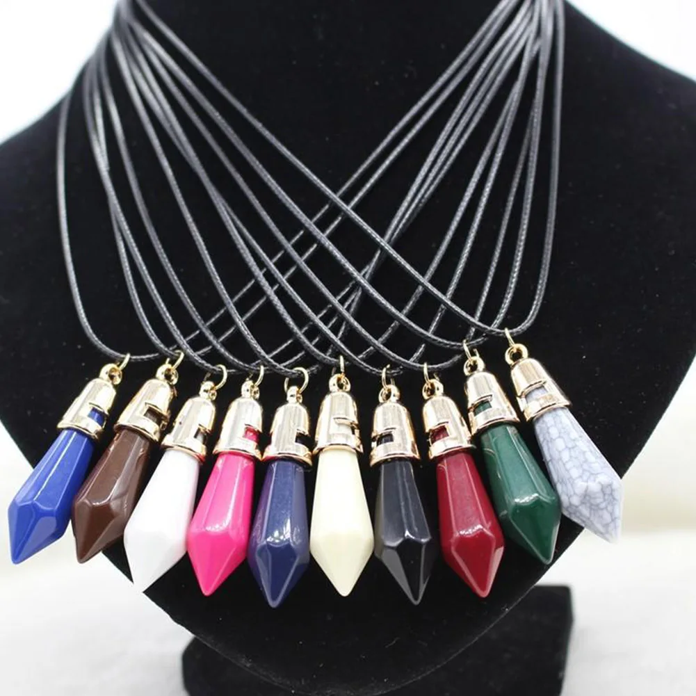 Образец черного вощеного шнура ожерелья застежки карабины кожаный шнур ожерелье