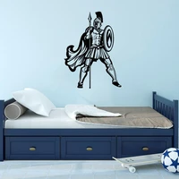 ancient greek wall sticker warrior shield spear wall decal for living room bedroom vinyl art mural revocable dw11294