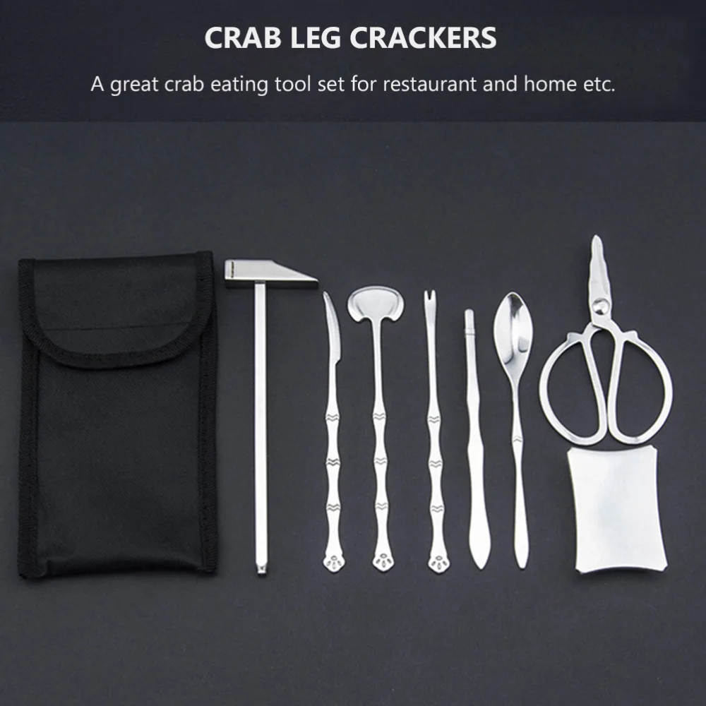 

1 Set 8pcs Seafood Clamps Tools Crab Eating Kit Lobster Clamps Seafood Tools