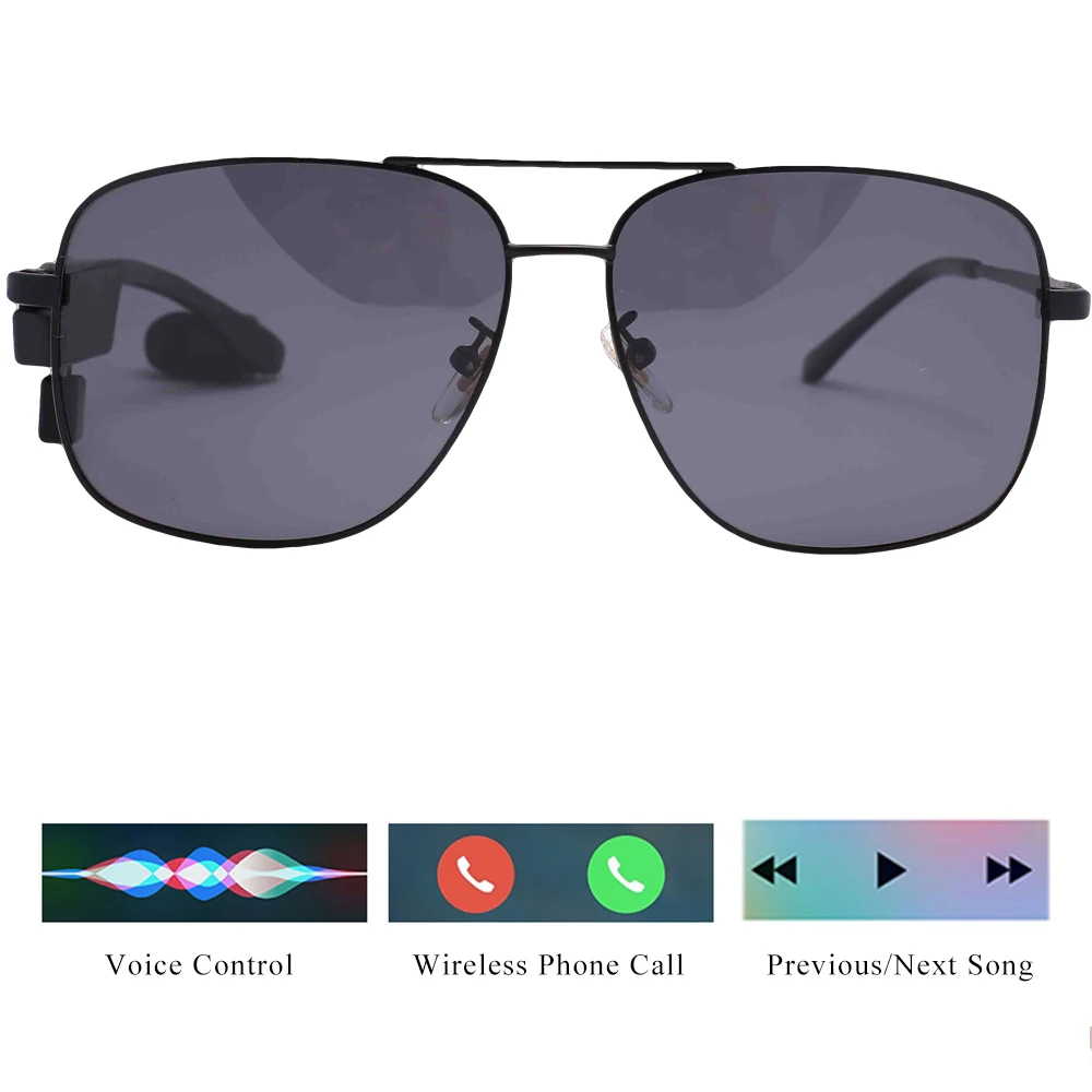저렴한 Conway 스마트 오디오 선글라스 블루투스 헤드셋 헤드폰이있는 음악 안경 핸즈프리 통화 및 음성 제어 운전 안경