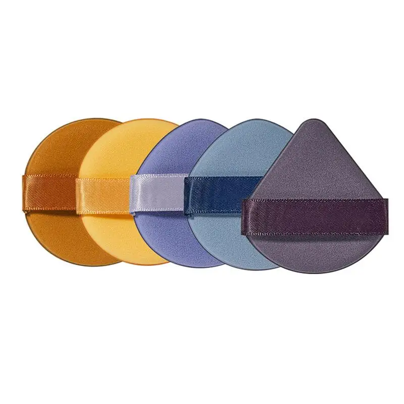 

Спонж косметический двухсторонний для нанесения пудры на лицо, 5 шт.