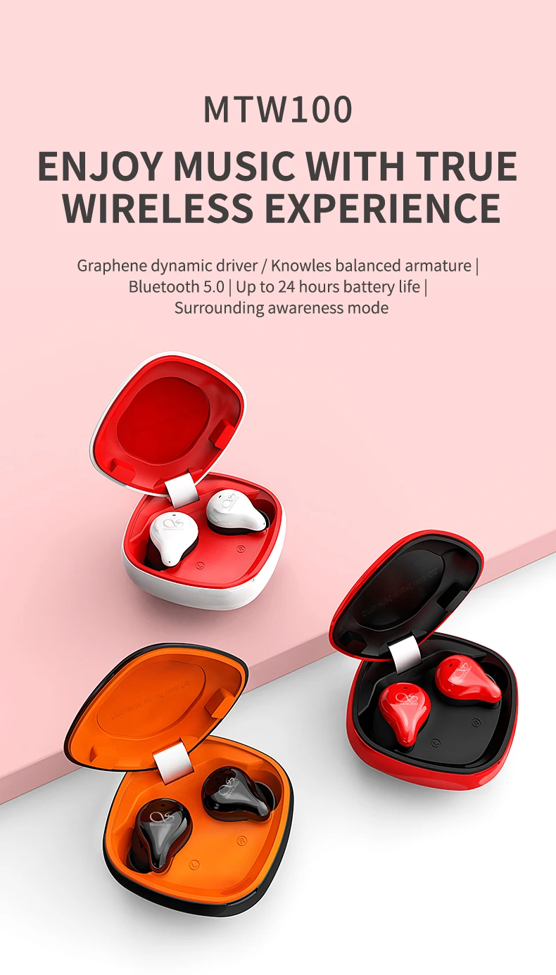 Беспроводные наушники вкладыши Shanling MTW100 5 0 Bluetooth спортивные водонепроницаемые IPX7