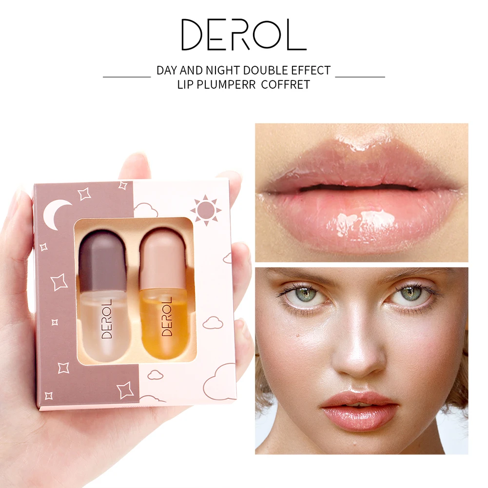 

DEROL Ginger Mint Lip Plumping Liquid Plump and Increase Moisturizing and Moisturizing Lip Set Box Lip Balm Lip Enhancer