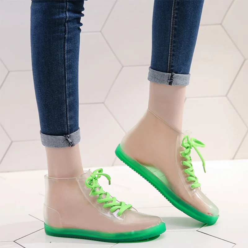 Женские резиновые сапоги Сезон весна-лето Повседневные на плоской подошве