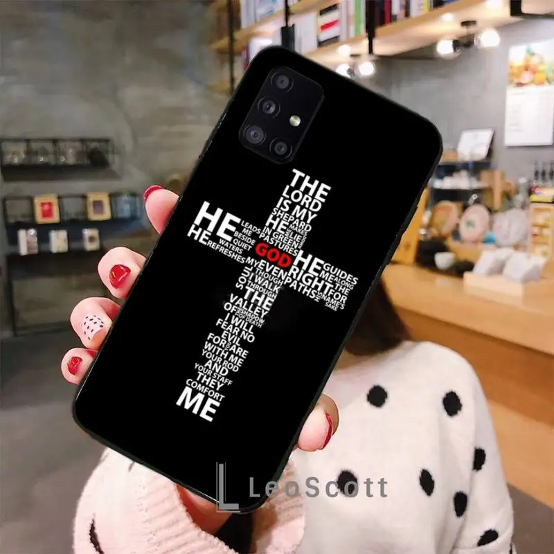 

Jesus Christ Cross Phone Case For Samsung A50 A51 A52 A71 A31 A21S S8 S9 S10 S20 S21 Plus Fe Ultra