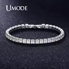 UMODE 0.25ct Прозрачный квадратный кубический цирконий теннисный браслет для мужчин и женщин Свадебные Роскошные ювелирные изделия 0,16 дюймов Женская мода UB0178A