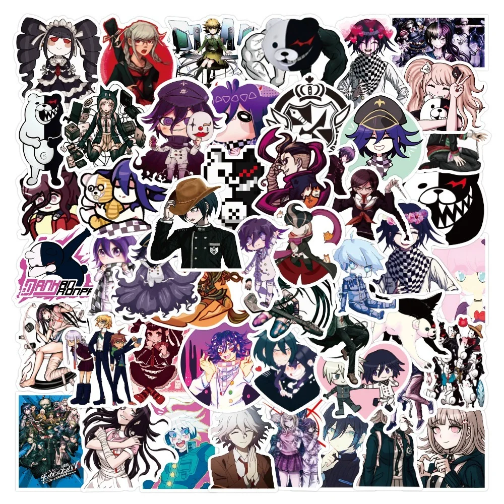 

50PCS Danganronpa Anime Stickers Game Refrigerator Car Guitar Laptop School Violence Notebook Phone Waterproof Children's Toy