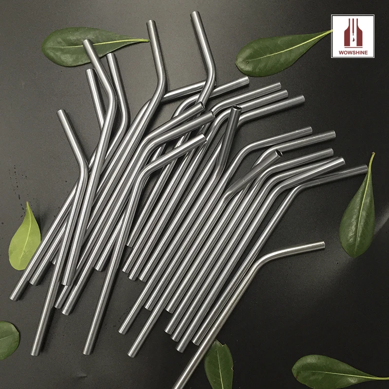 WOWSHINE новые алюминиевые изогнутые питьевые соломинки одобренные FDA 10 шт.