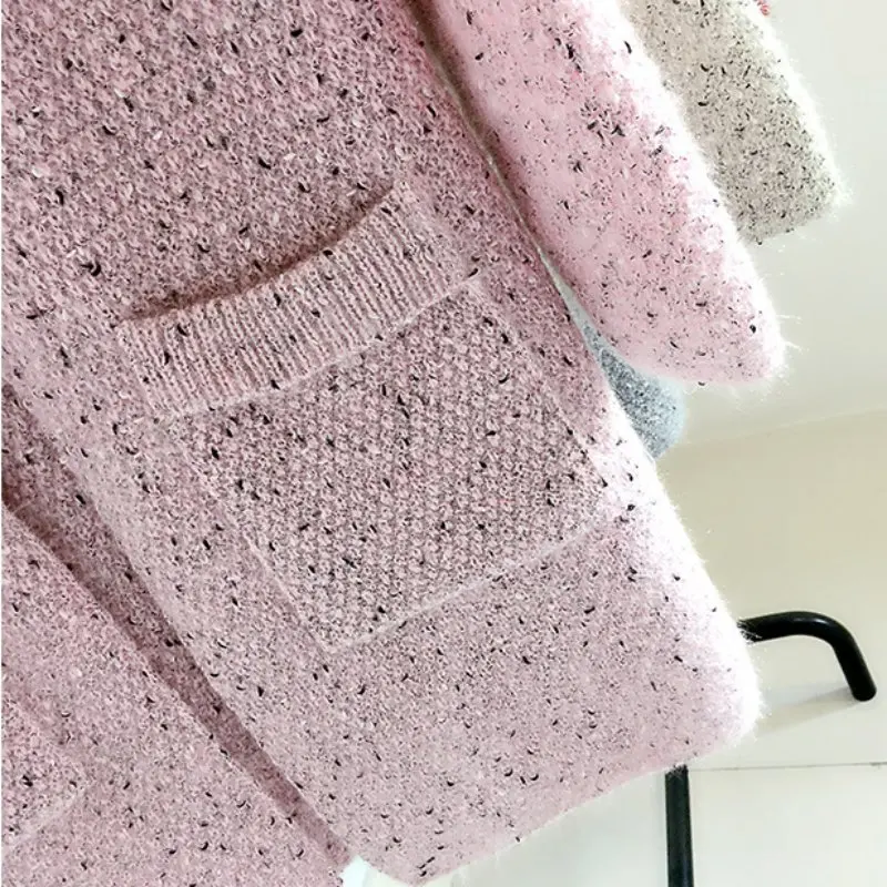 

EFINNY Knitted Sweater Female Long Section Loose Korean Style Autumn Fashion Cardigan