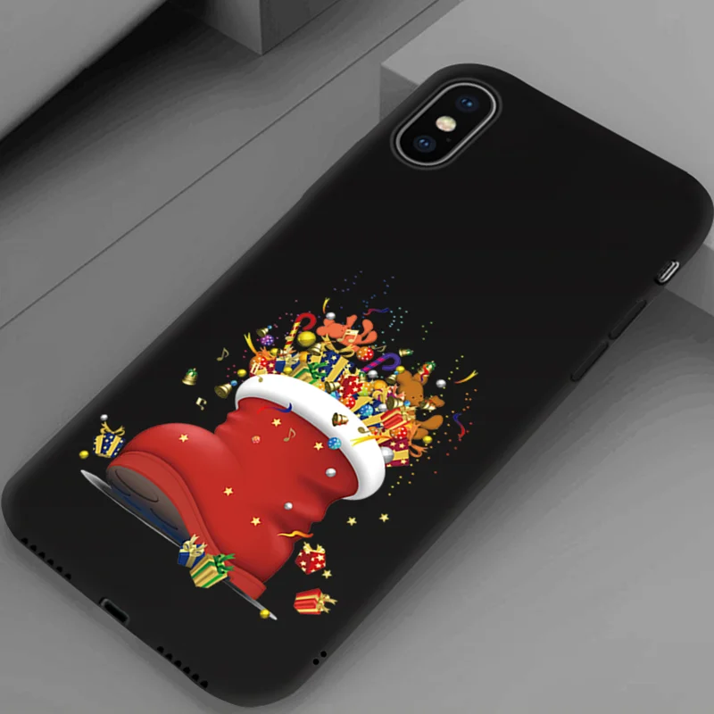 EiiMoo Case For iPhone 7 8 Plus Cover Soft Silicone 6 6S XR X XS Max Santa Claus | Мобильные телефоны и аксессуары