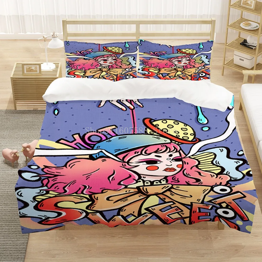 

Hip Top Bedding Set Cartoon Boy Girl Quilt Bed Set Bedding King Size Bed Line Soft Bedspread Twin Full Size Dropshipping