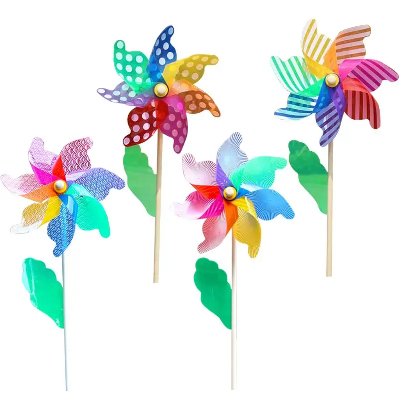 

1 Pc 32cm Colorful Windmill Wind Spinner Wheel Ornament Garden Yard Decoration Kids Outdoor Toy Gift