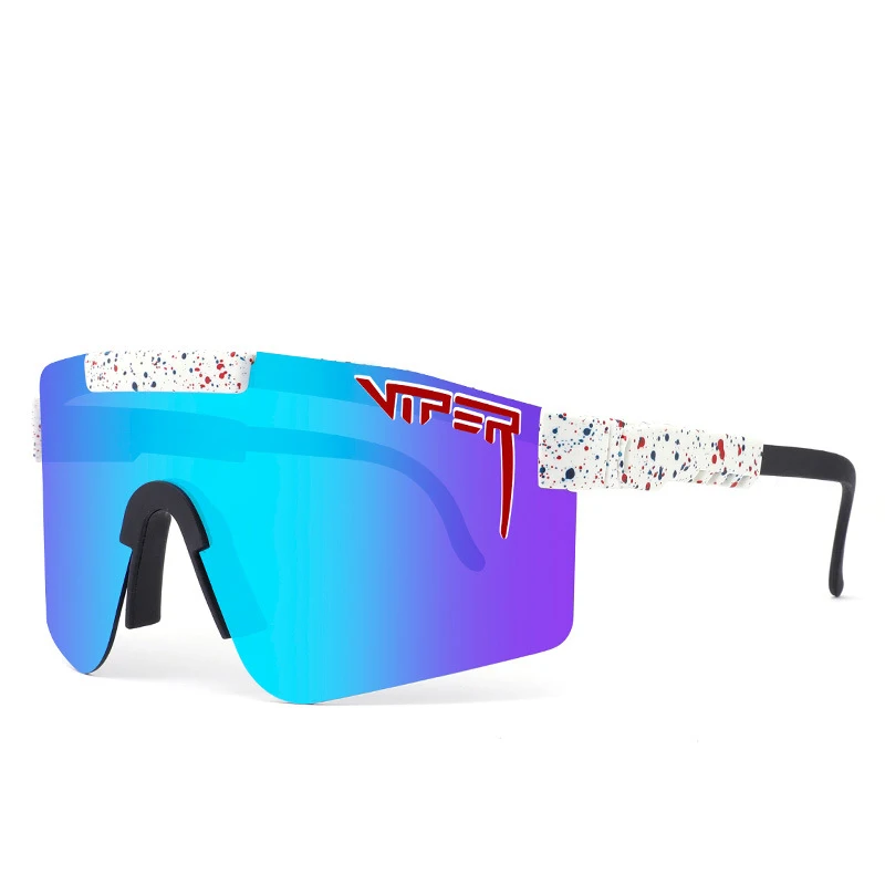 

New Pit Viper Brand Sports Sunglasses Oversized Men Polarized TR90 Frame Blue Mirrored Lens Cycling Sun Glasses Original Case