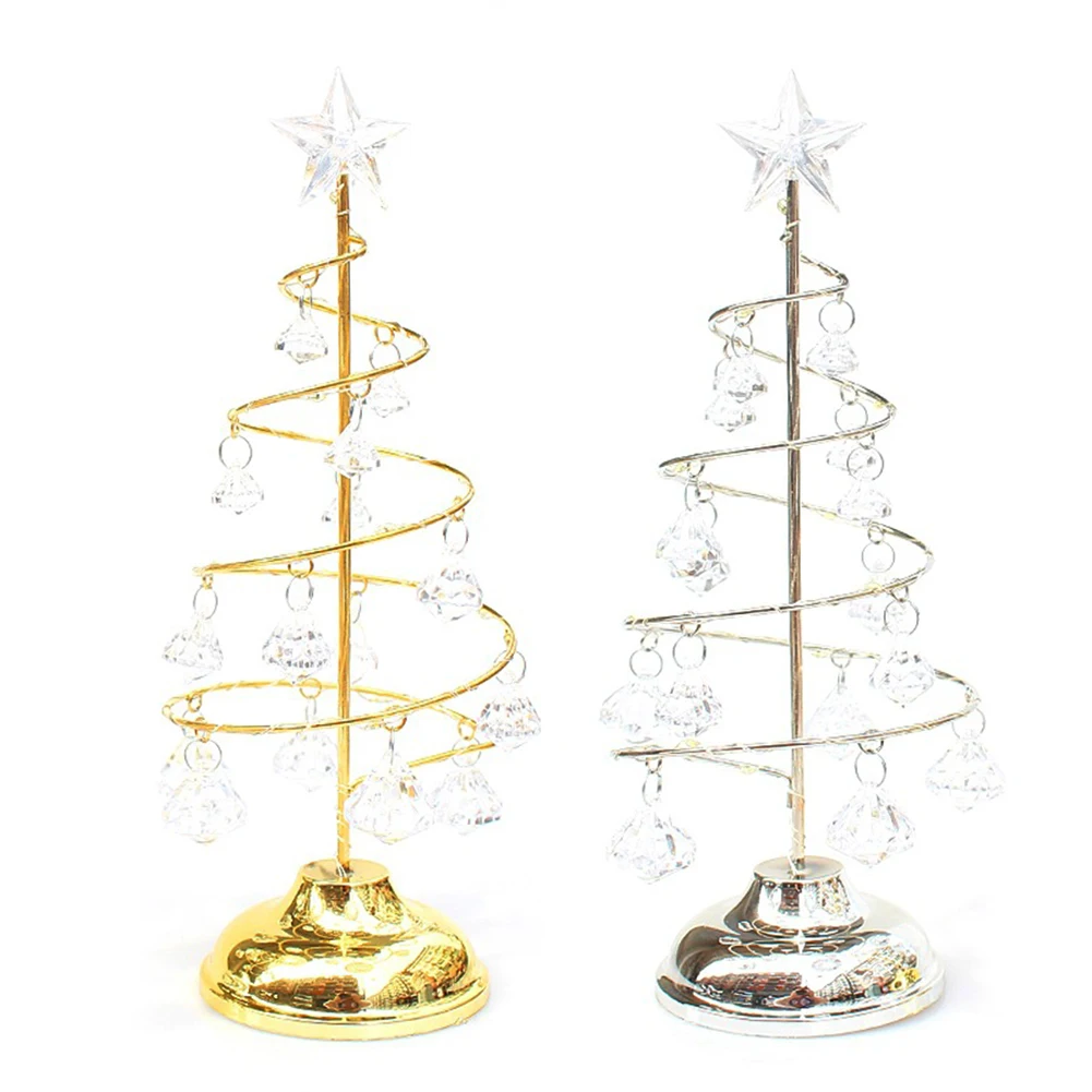 Рождественская декоративная лампа светодиодная Хрустальная железная елка