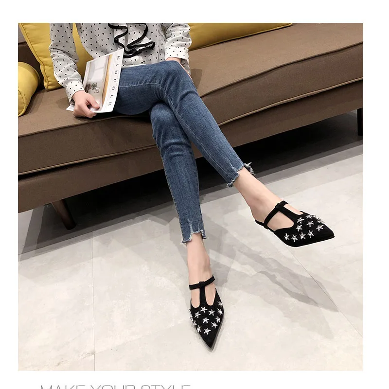 

2019 Women's Slippers Woman 5cm High Heels Mules Shoes Ladies Female Fashion Women Slides Lady Summer Slippers Shoes For Women