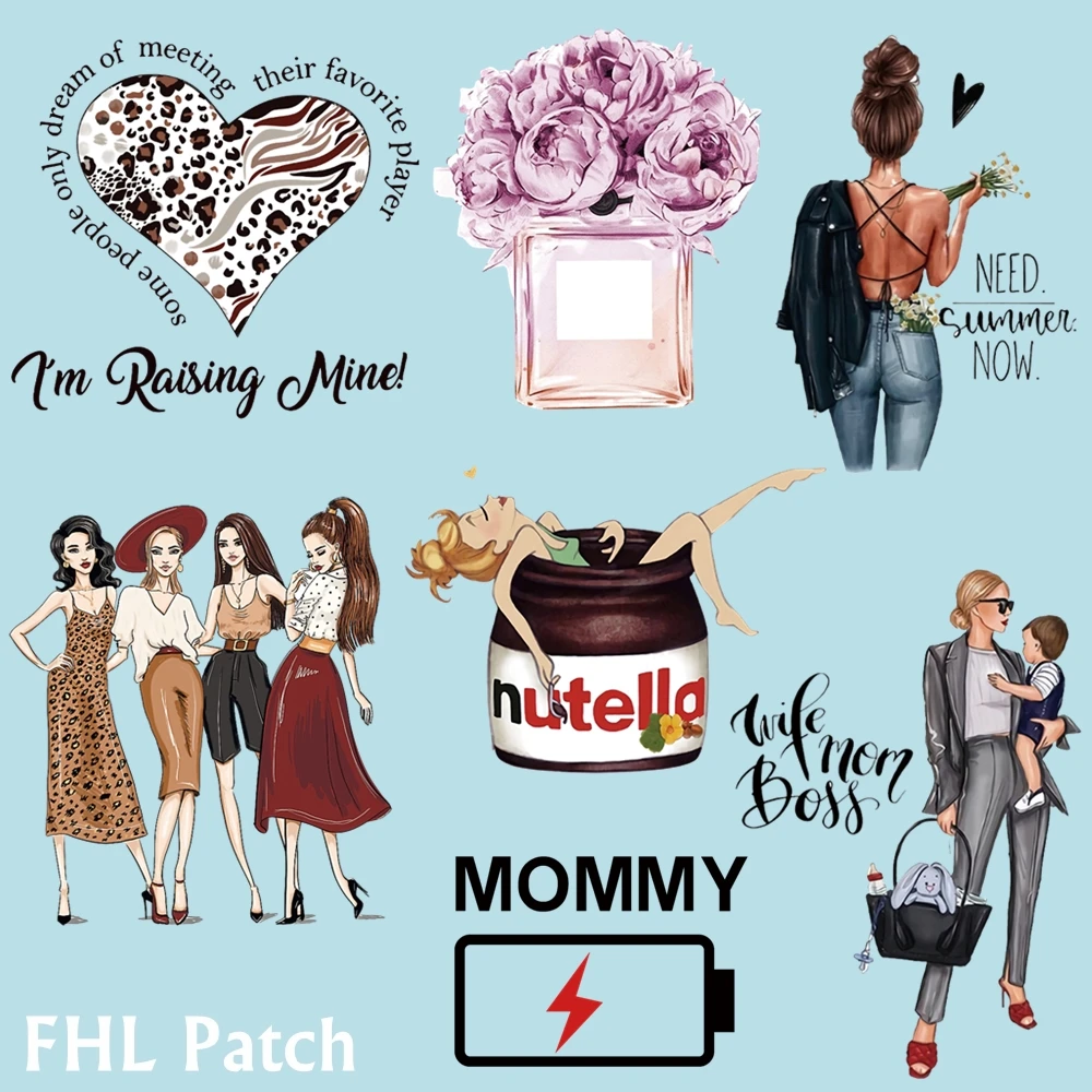 Модные женские наклейки для платьев нашивки сделай сам клонирования значок