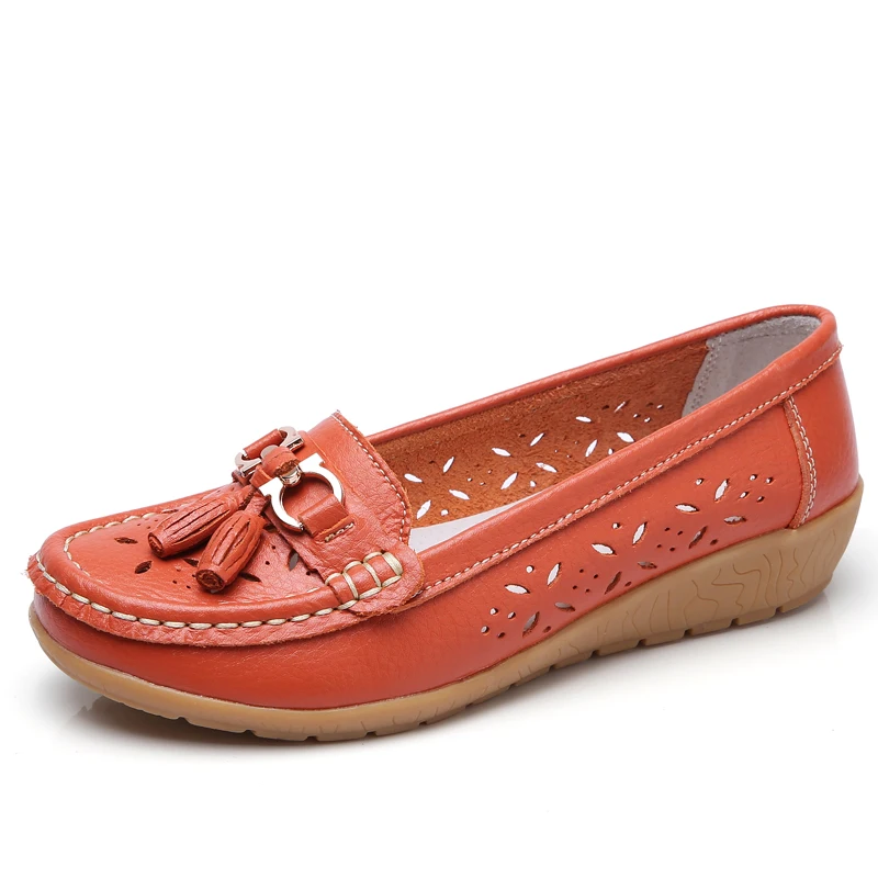 Women Casual Boat Shoes Ladies Slip On Ballet Flats Comfy Soft Zapatos Mujer Red Pink Walking Footwear 2021 Spring New Style