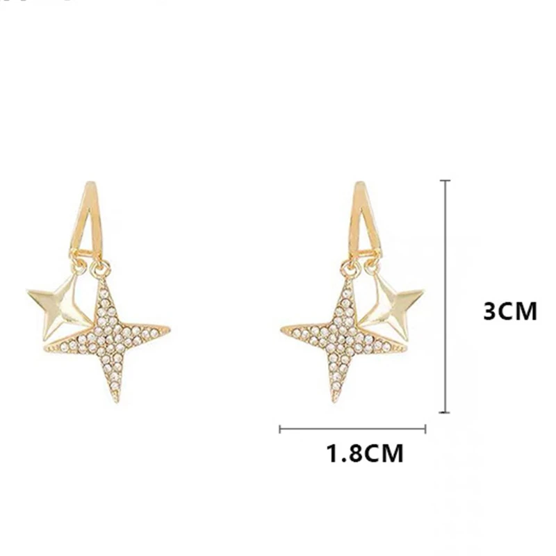 

Star Shaped Pendant Gold Jewelry Earrings for Women Party Girls Luxury Accessories Korean Fashion Jewelry Student Earrings