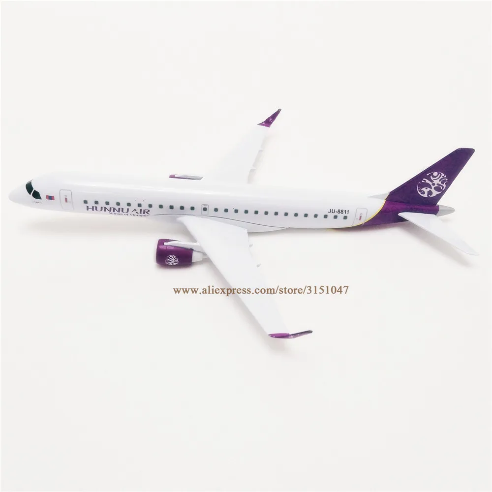 Avi&oacute;n a&eacute;reo de aleaci&oacute;n de Metal para ni&ntilde;os, modelo de avi&oacute;n mongol Hunnu Air E-190 E190, 20CM, regalos para ni&ntilde;os-1