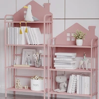 small house childrens student minimalist picture book rack home bed head bookcase iron art storage storage rack