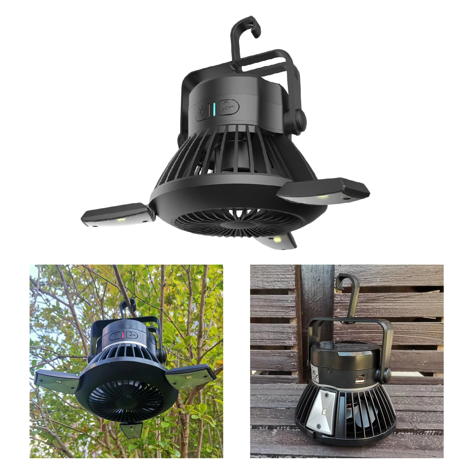 

Portable LED Tent Light Fan Solar Camping Fan Tent Light Phone Charger Outdoor Camping Gear Lights