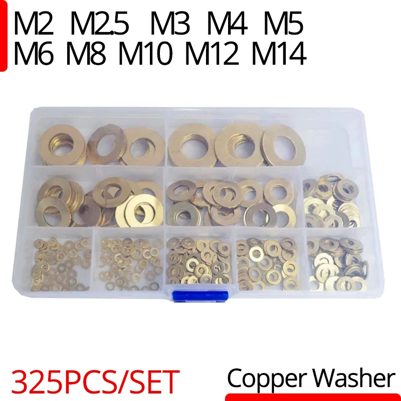 M2 M2.5 M3 M4 M5 M6 M8 M10 M12 M14 Rings Set Flat Sealing Washers Brass Copper Seal Washer O Ring Gasket | Обустройство дома