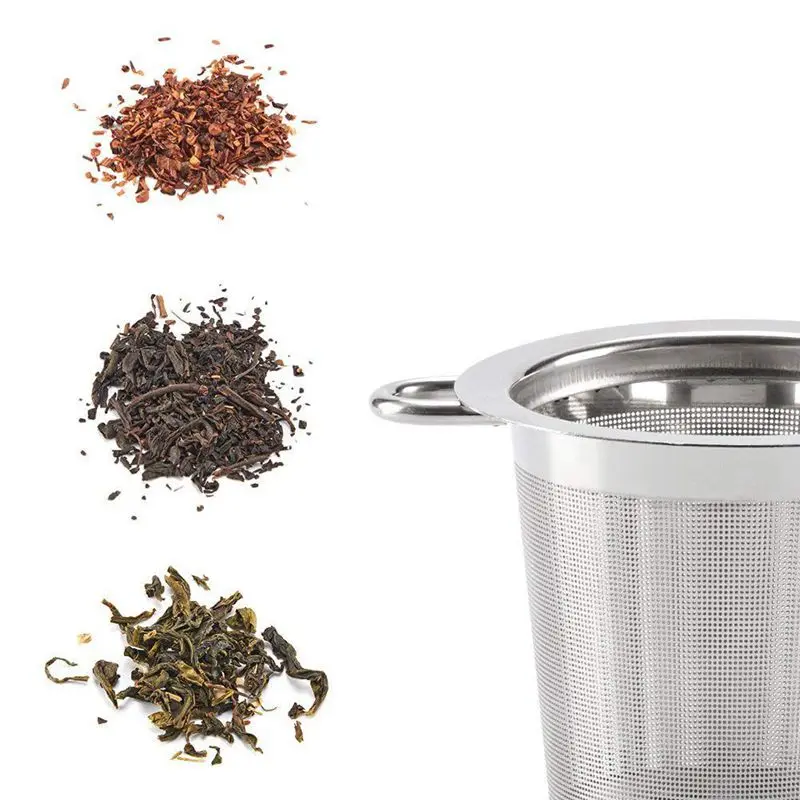 

Tea Infusers for Loose Leaf Tea [Set of 4] Stainless Steel Fine Mesh Tea Strainer with Handle and Lid, Reusable Tea Steeper for