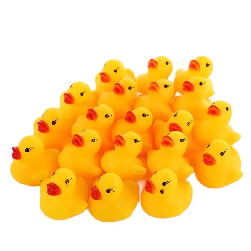 10 шт./компл. мини Желтая Утка Игрушки для ванны сжимаемые музыкальные BB кольца