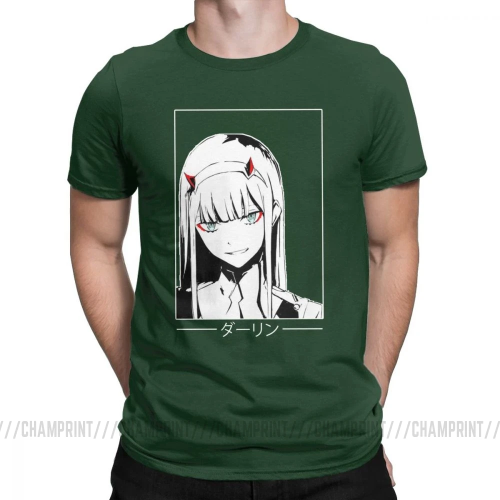 Forest Green Крутая футболка Zero Two Darling In The Franxx Movie, футболка для мужчин, хлопок, футболки смешного размера плюс, топы, Новое поступление одежда - Цвет: Forest Green