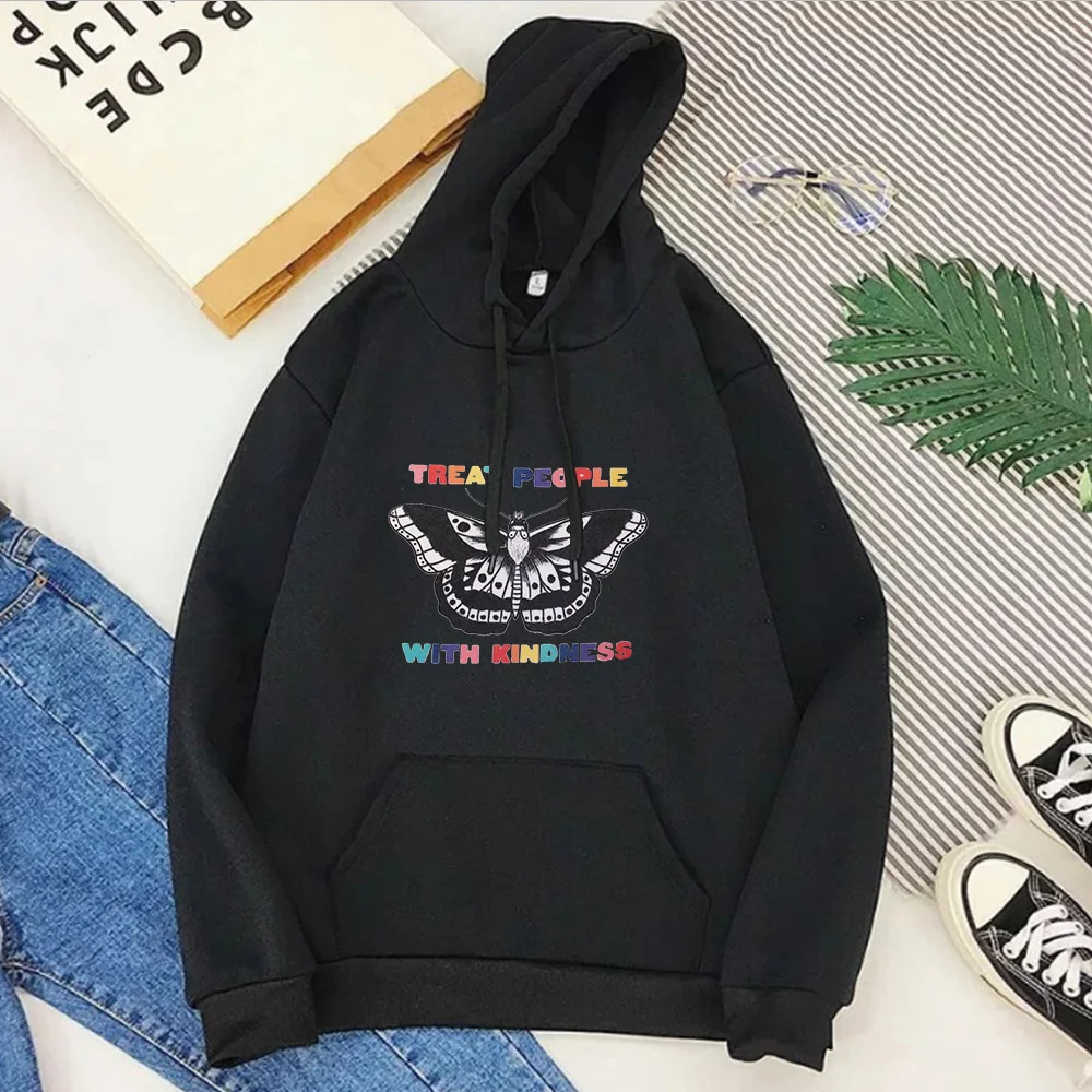 

Treat People with Kindness Sweatshirt Harajuku Women Harry Styles Hoodies Letter Pullovers Casual 2021 Fashion Tops Gothic XL