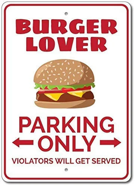 

Burger Lover Parking Tin Sign art wall decoration,vintage aluminum retro metal sign