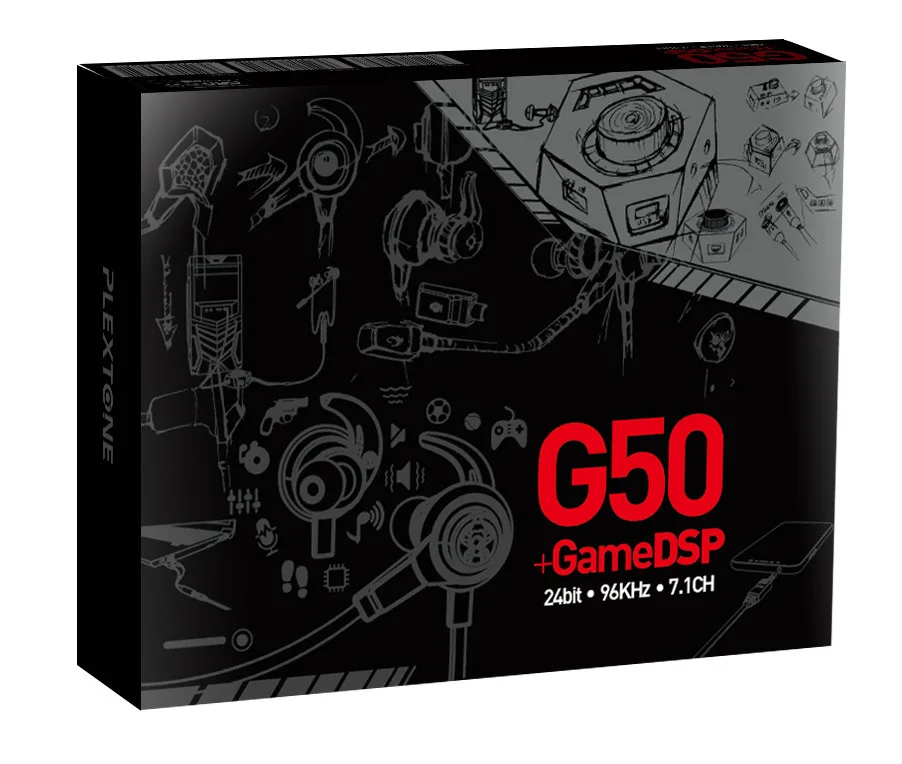 

2021New PLEXTONE G50+GS5 3.5mm In-ear Wired Headset Game DSP Sound Processor Headset With Mic Noise Reduction Game Music Headset