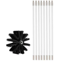 9pcs set chimney sweeping brush flue cleaning brush and rod set soot cleaning stick set pipe dredging brush