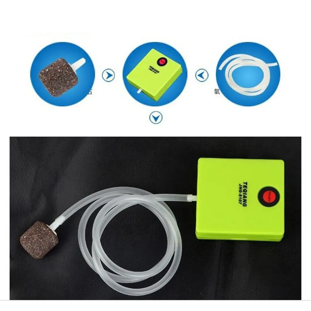 Ultra Silent Aquarium Air Pump Single Outlet Dry Cell Battery Operated Fish Tank Oxygen Pump Air Compressor