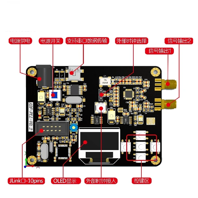 ADF4351 бортовой одночиповый фазовый цикл STM32 модуль частотного сканера 35-4 4 ГГц