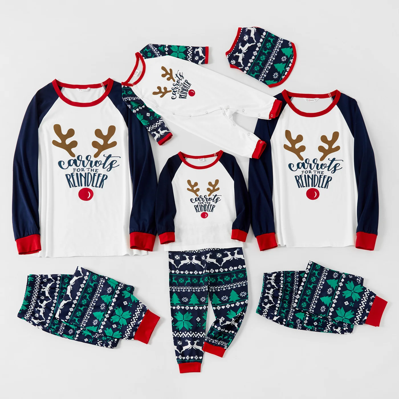 

PatPat Christmas Antlers Letter Pattern Print Raglan Long-sleeve Family Matching Pajamas Sets (Flame Resistant)