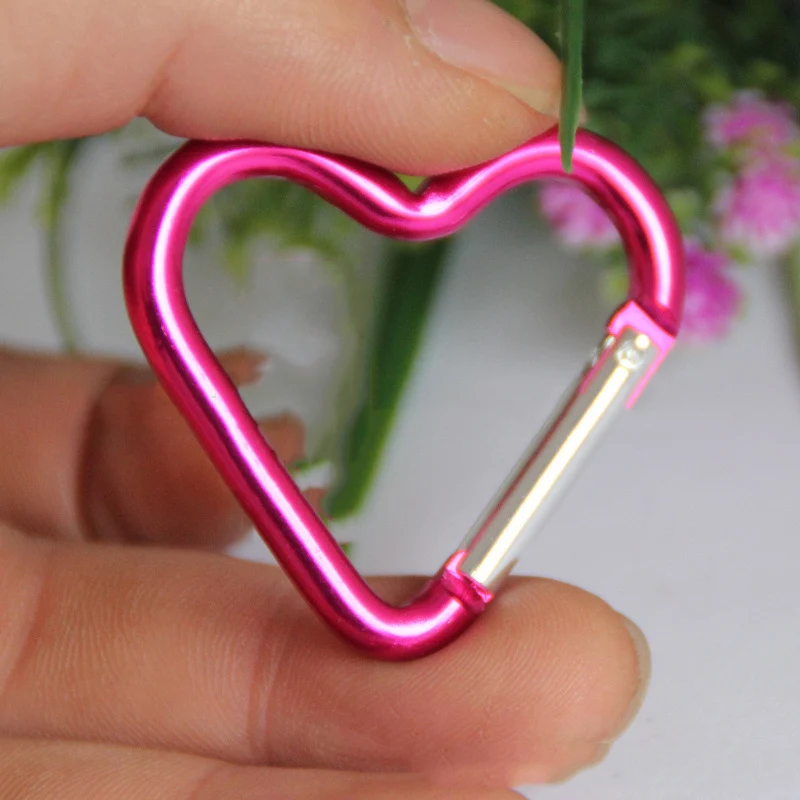 2 шт. карабины для скалолазания в форме сердца сплав алюминиевый рюкзак кемпинга