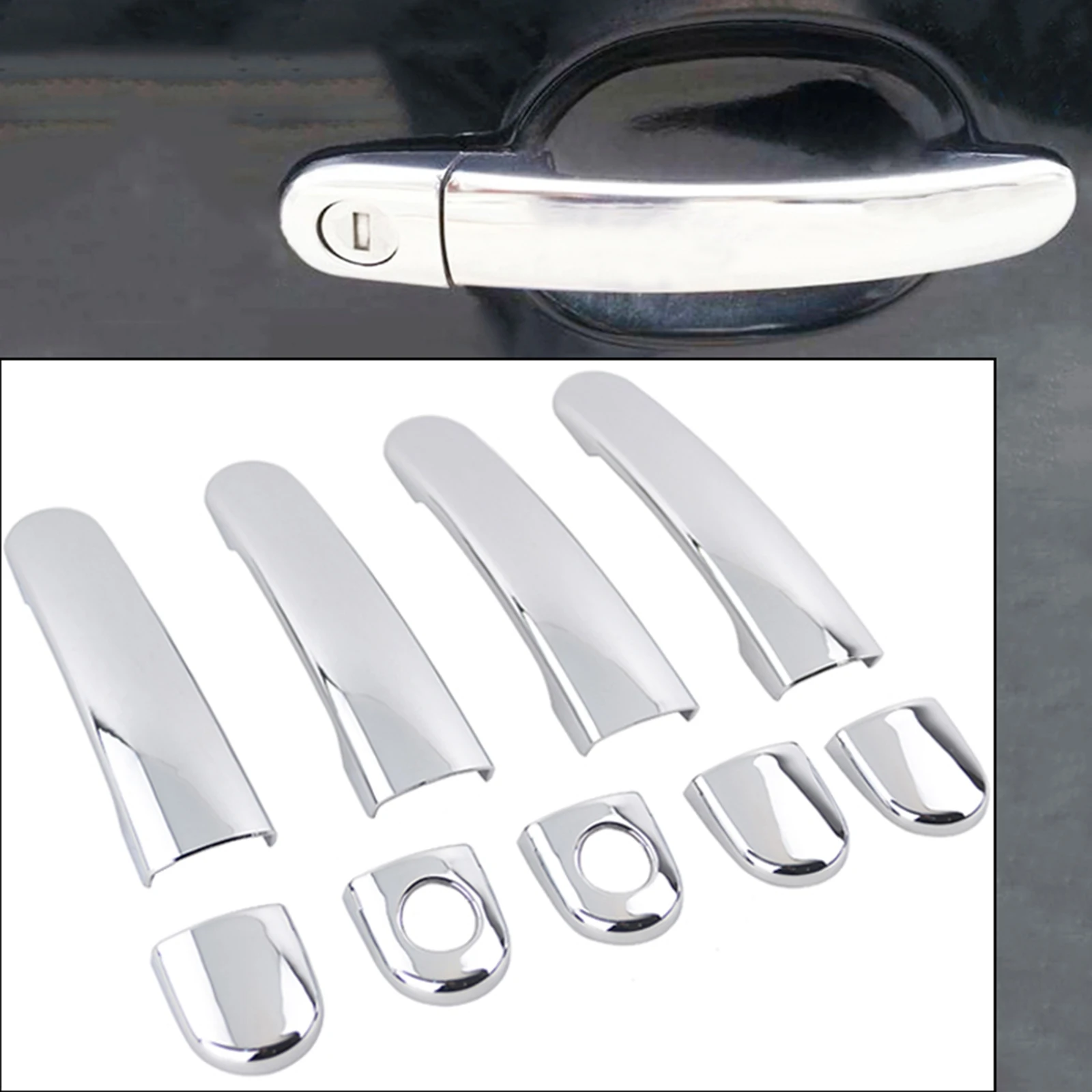 Хромированная Защитная крышка для дверной ручки VW Passat Jetta Golf Polo Skoda Superb Octavia Seat Cordoba