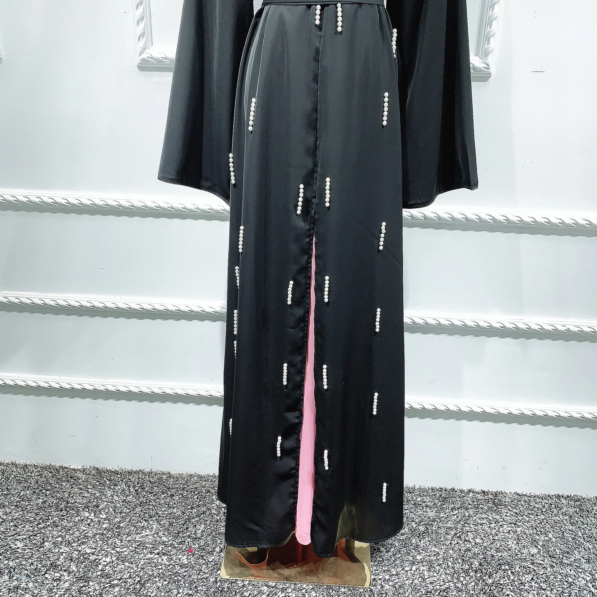 Мусульманское платье кардиган с жемчужинами и бусинами кимоно Nida Hijab Vestido длинное