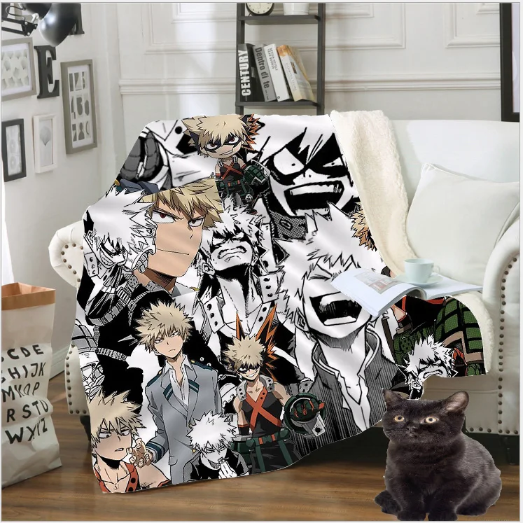 

My Hero Academia Blanket 3D Print Anime Adult Fleece Quilt Teens Travel Sofa Keep Warm Child Throw Plush Blankets Bedspread