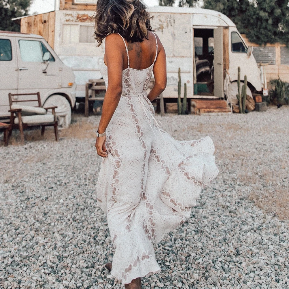 Макси белое летнее платье 2020 boho для женщин|Женские платья| |