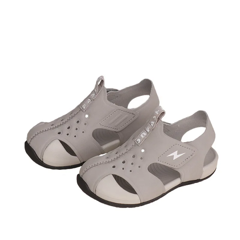 Сандалии детские кожаные мягкая подошва пляжная обувь модная на мягкой подошве