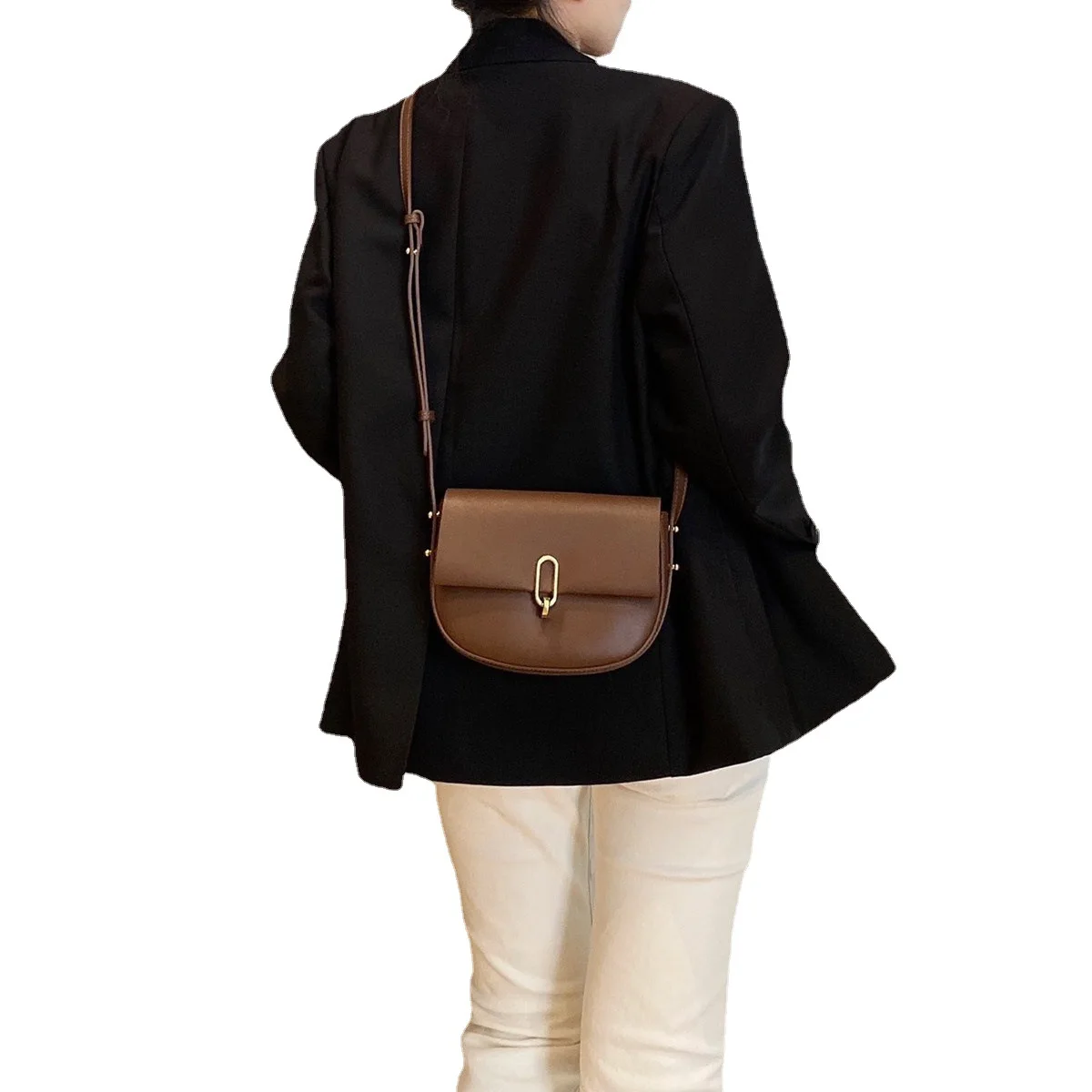 

High Quality Genuine Leather Saddile Bag Women Shoulder Bag Flap Messenger Bags Handtasche Borsa Tracolla Donna Ladies Handbags